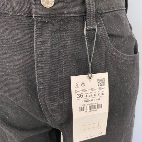 NWT Zara Classic Mom-Fit Black Jeans - Picture 3 of 8